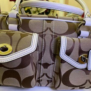 NEW COACH LARGE SIGNATURE SATCHEL HANDBAG